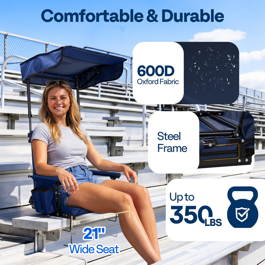 Stadium Seat with Sunshade Canopy and Back Support N6899
