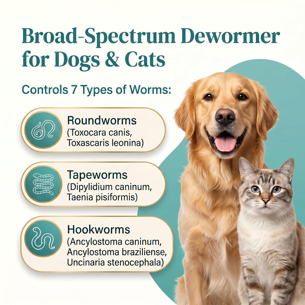 Pyrantel Pamoate and Praziquantel De-wormer Tablet for Dog & Cat 100 Tablets L720