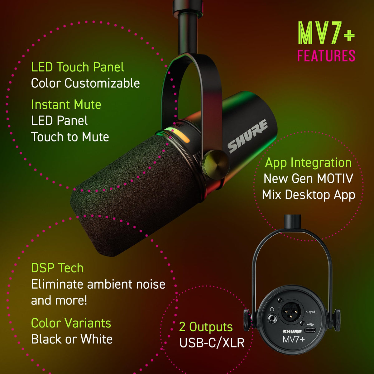 Black USB-C XLR Dynamic Microphone L158857