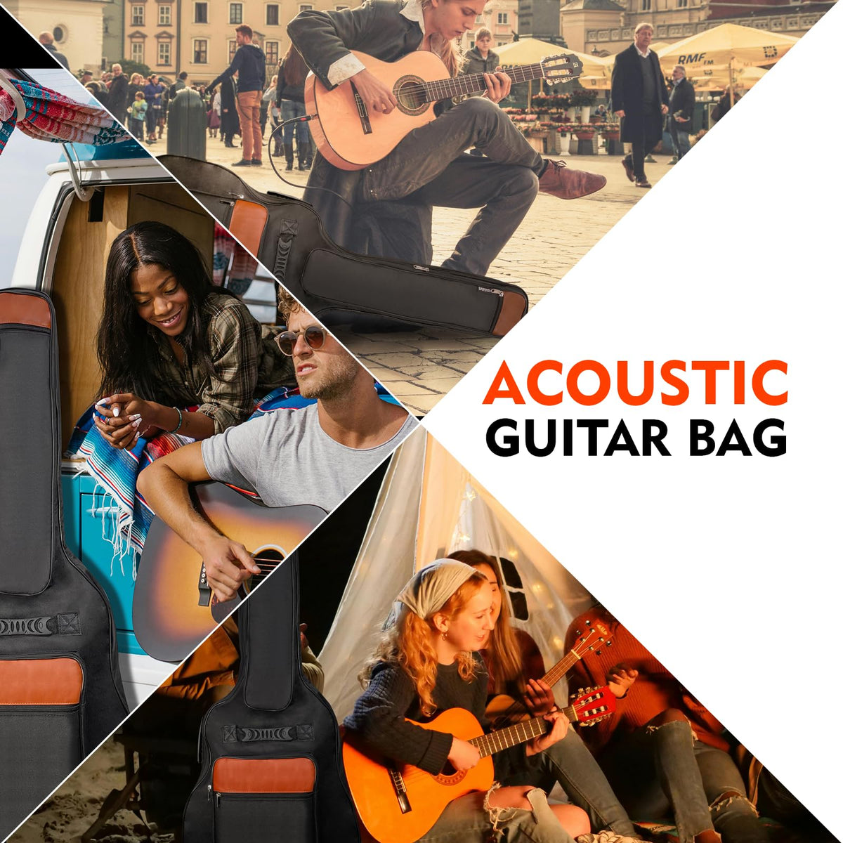 Acoustic Guitar Bag with 0.5-inch Padding (Black) V422