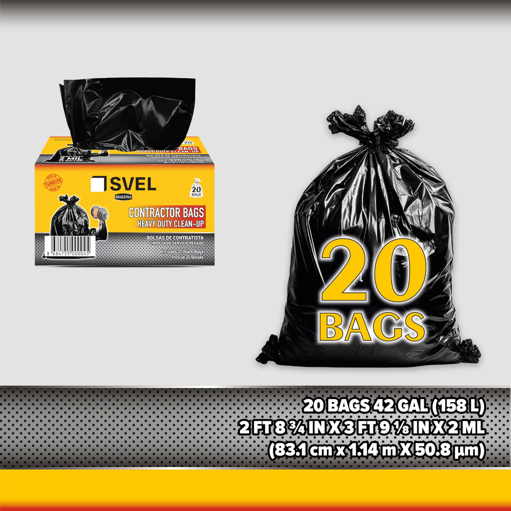 Heavy Duty 42 Gallons 2 Mil Trash Bag O863