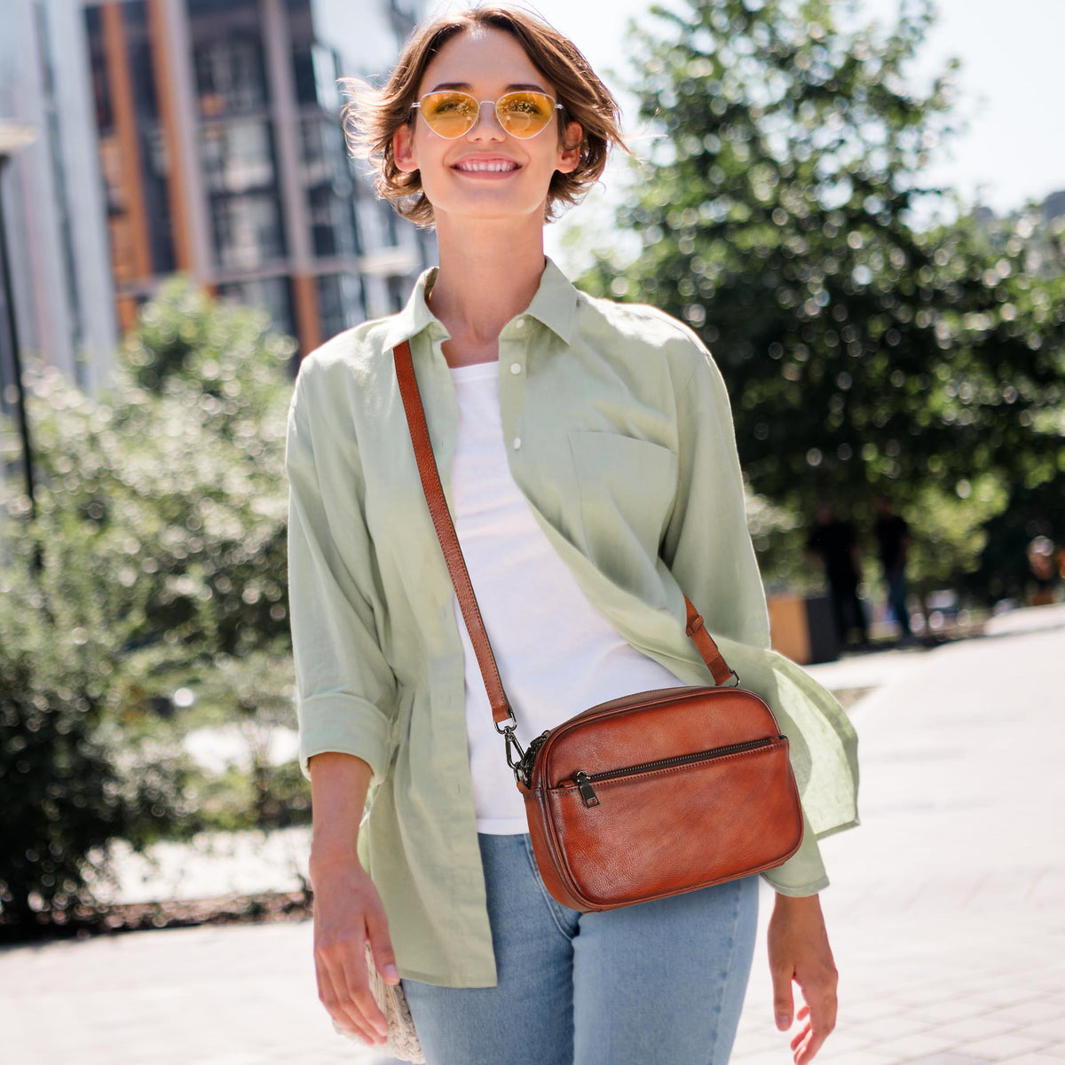 Genuine Leather Shoulder Handbags V960704