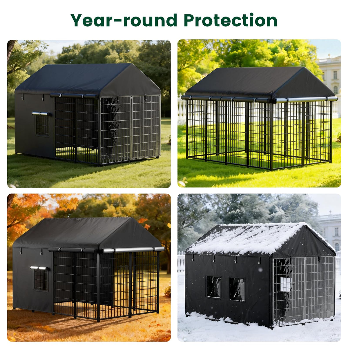 8x4x6ft Waterproof Dog Kennel Cover D898
