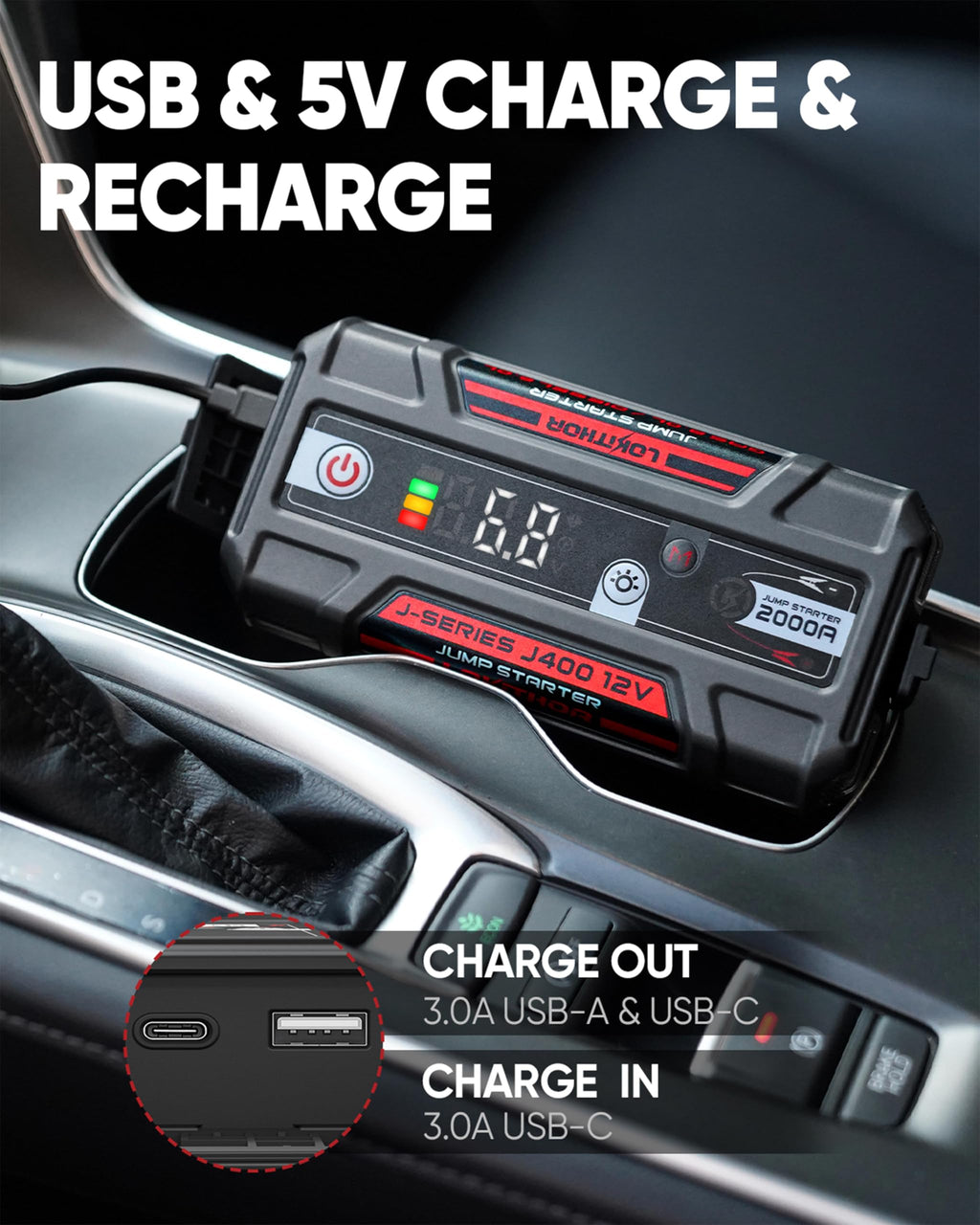 Portable Jump Starter for 8.0L Gas & 6.0L Diesel Engines J82173