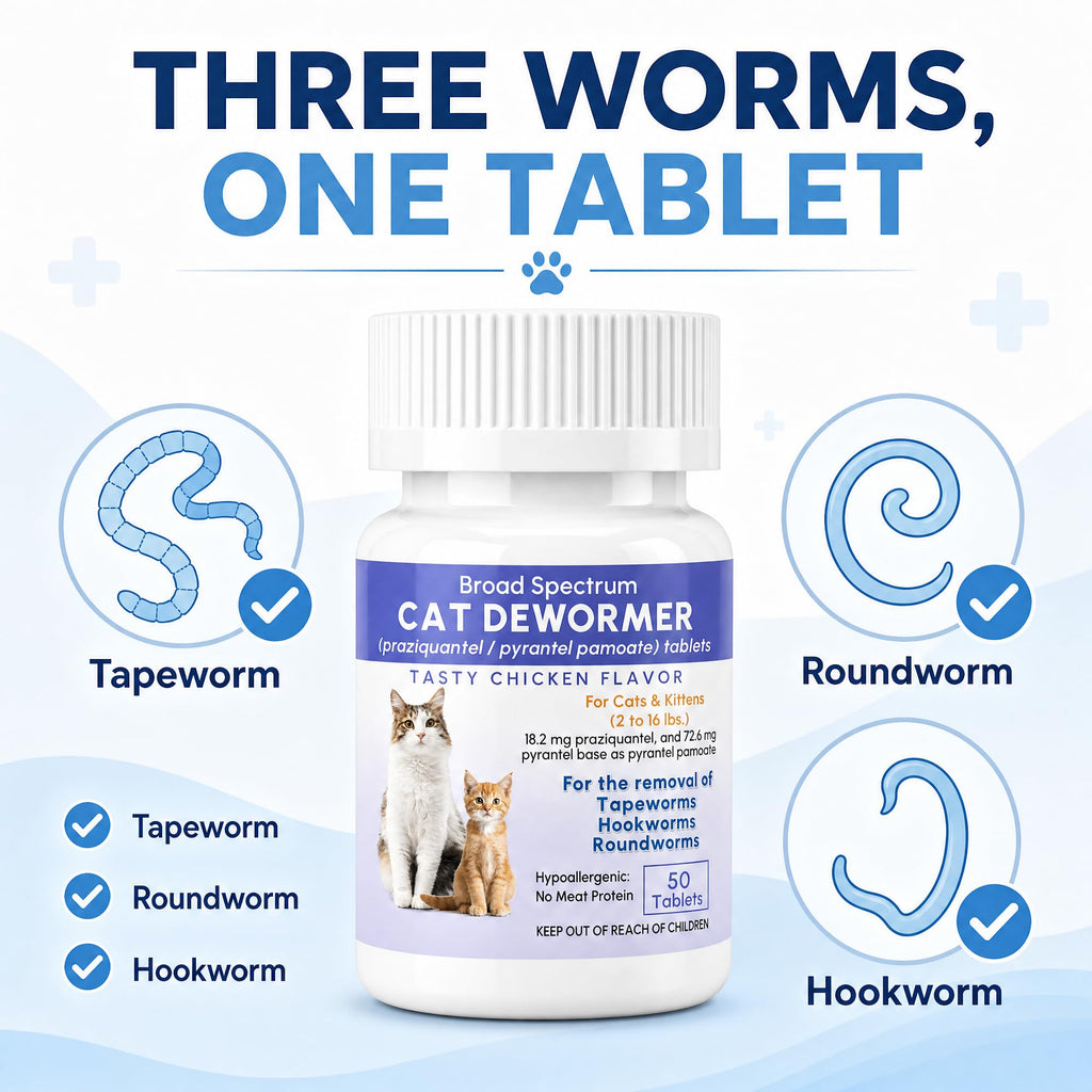 Broad Spectrum Cat & Kitten Dewormer 50 Tablets Z207
