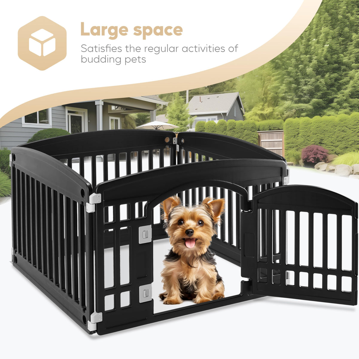 24" 4-Panel Black Dog Playpen G1195