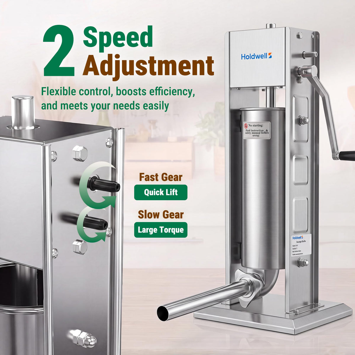 7L Stainless Steel Vertical Sausage Stuffer Q80008