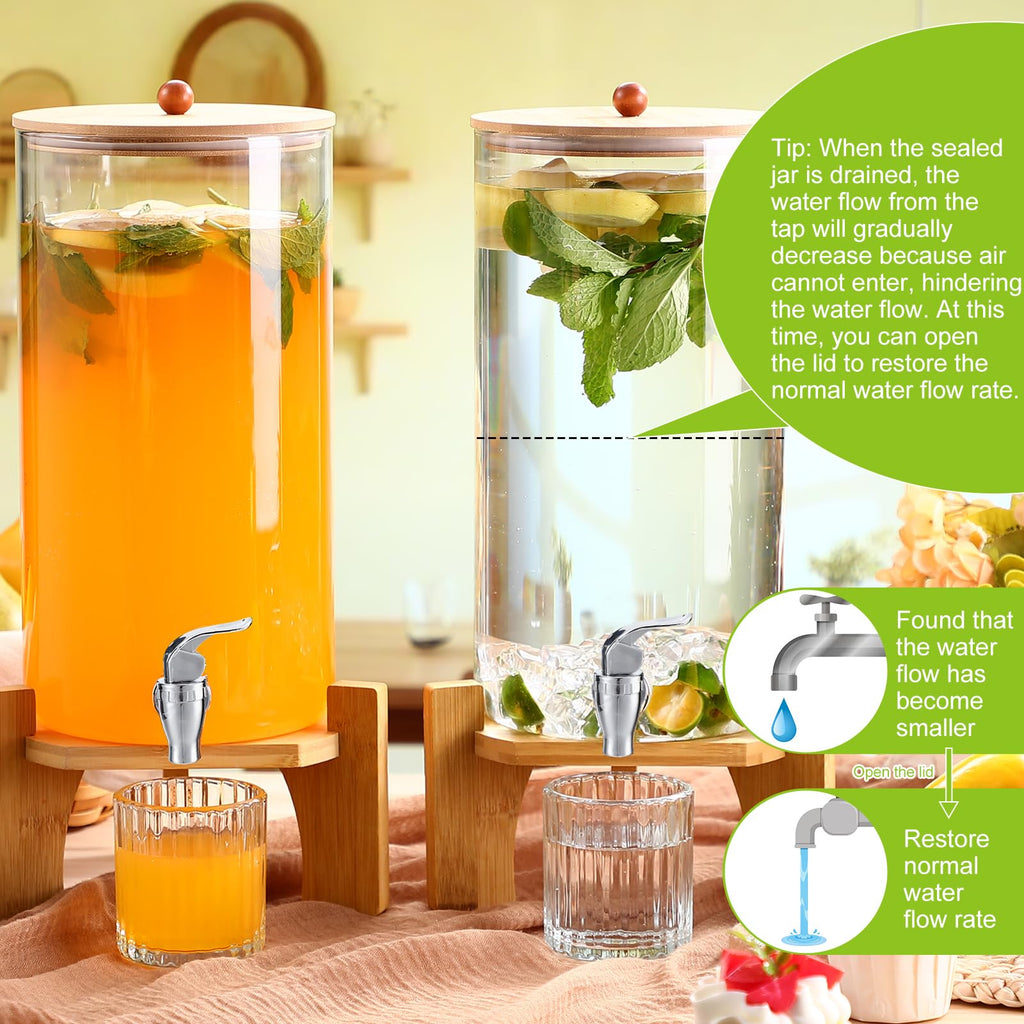 2 Pack 3 Gallon Glass Drink Dispensers H67856
