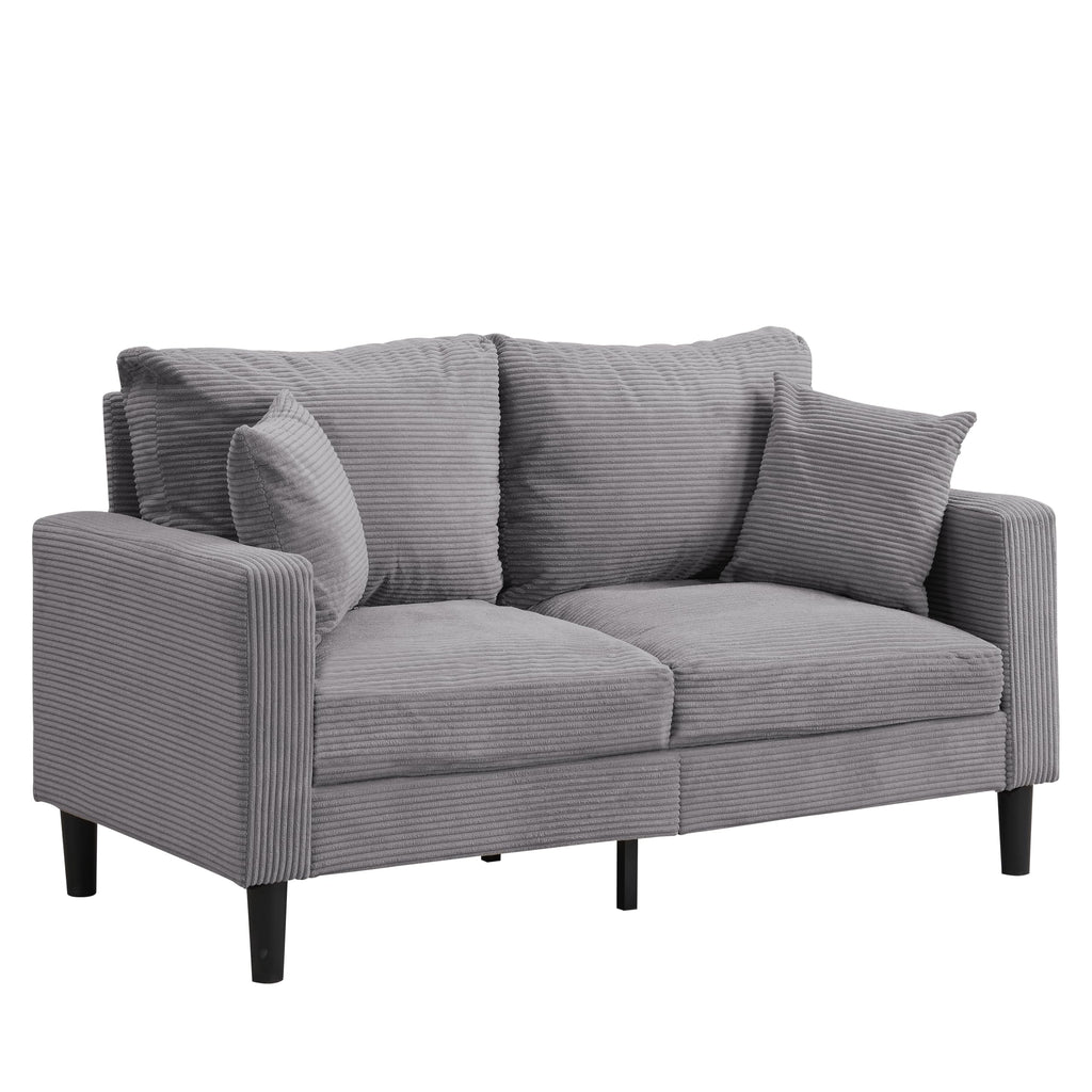 Light Gray 2-Seat Upholstered Loveseat Sofa A767846