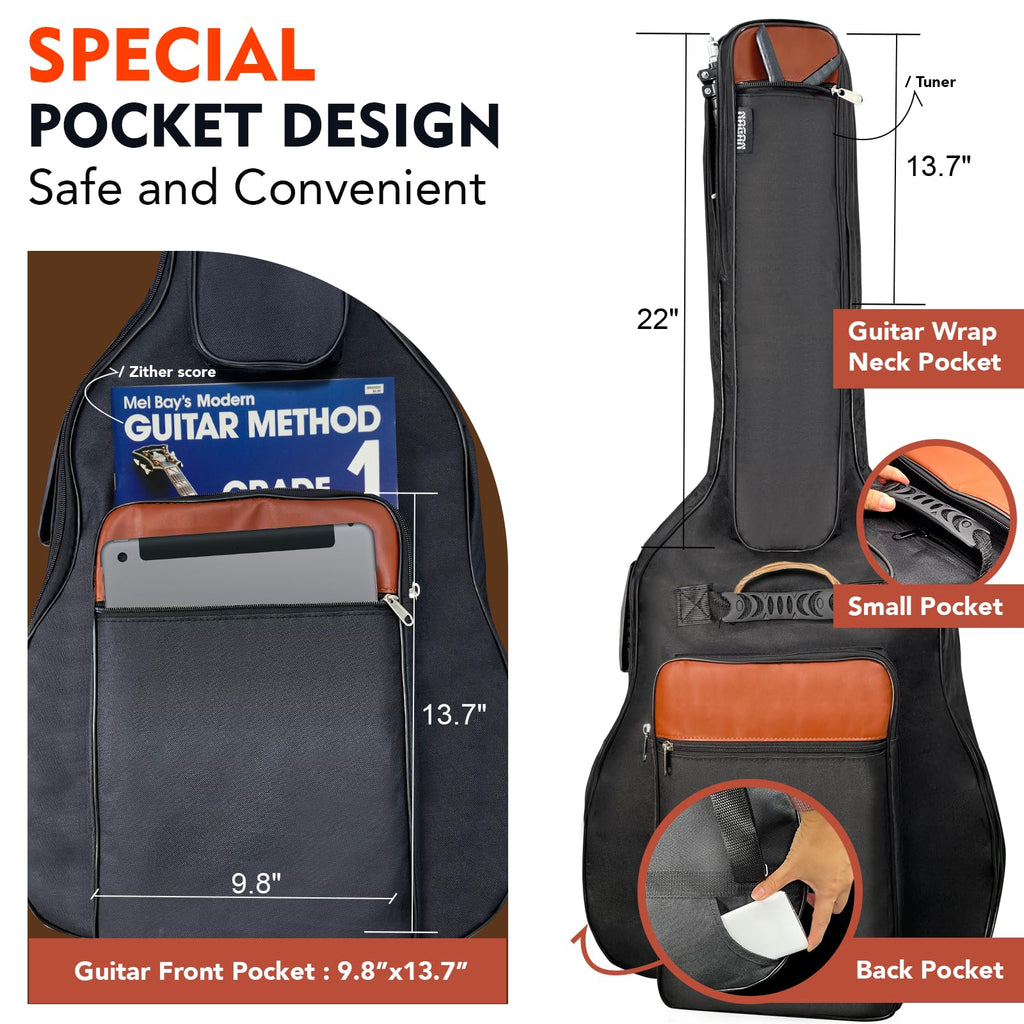 Acoustic Guitar Bag with 0.5-inch Padding (Black) V422