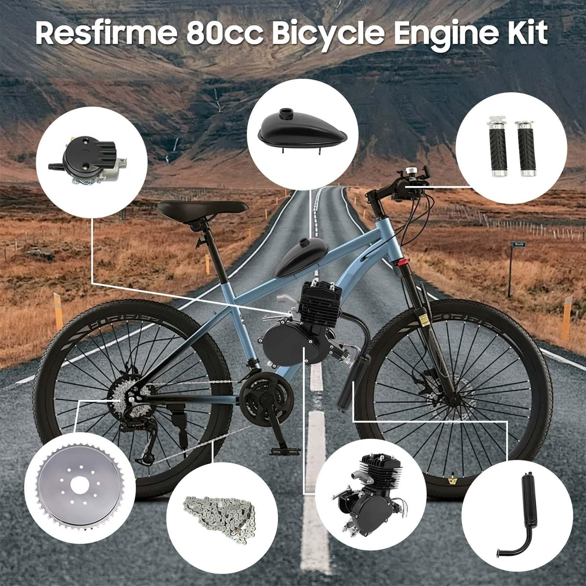 80CC 2 Stroke Gas Bike Motor Kit M416