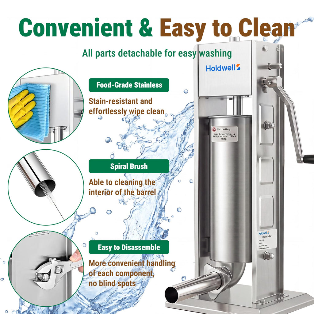 7L Stainless Steel Vertical Sausage Stuffer Q80008
