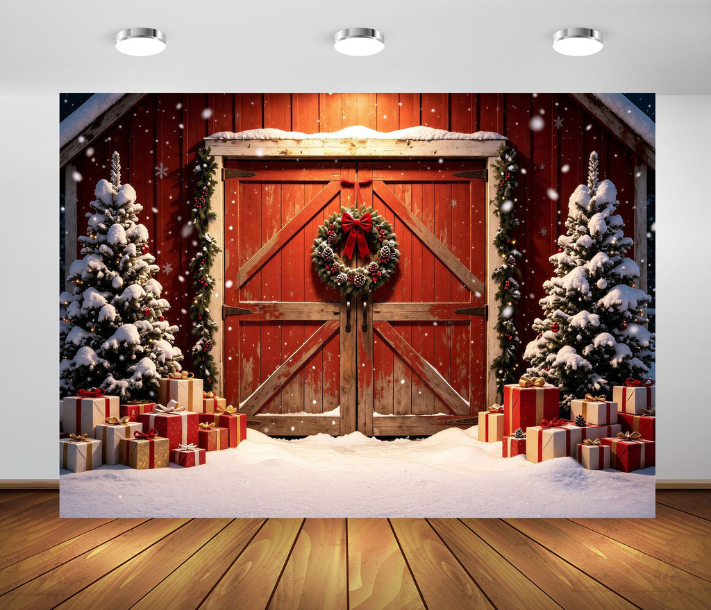 12x10ft Fabric Christmas Backdrop M7688