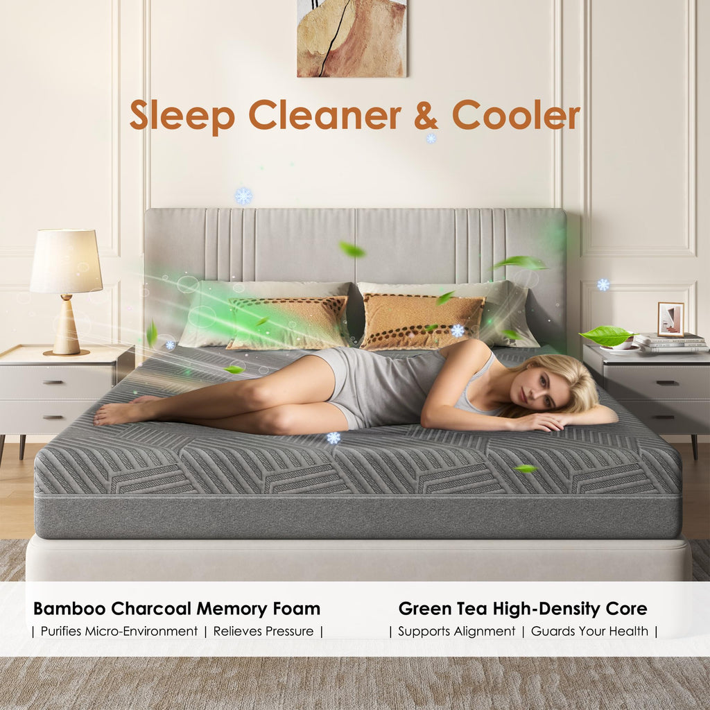 5 inch Bamboo Charcoal Gel Memory Foam Full Size Mattress H7195