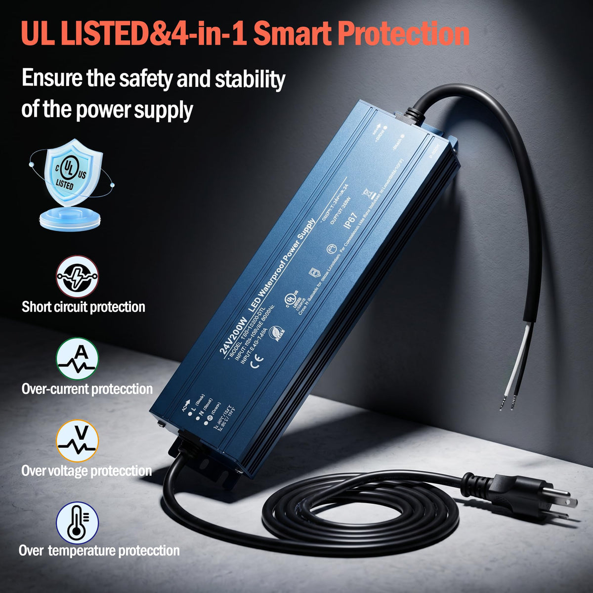 24V 200W UL Listed LED Power Supply R7100