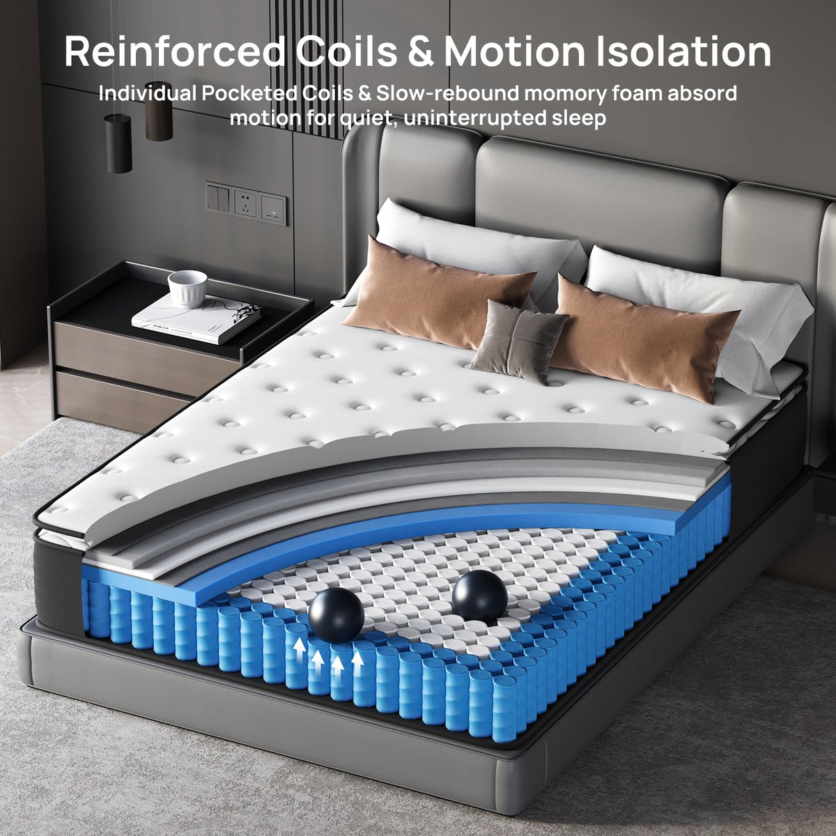Full 12 inch Hybrid Mattress J3801