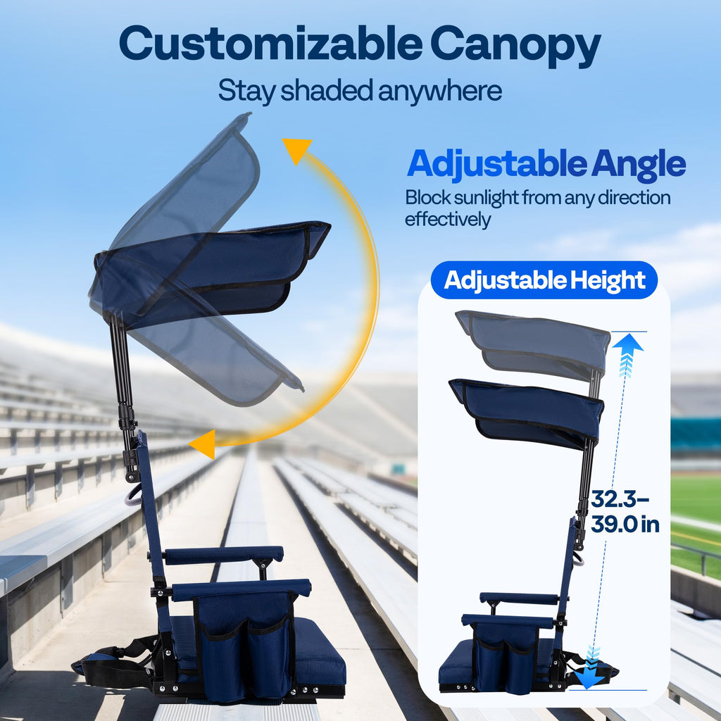Stadium Seat with Sunshade Canopy and Back Support N6899
