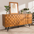 Teak Brown 2 Doors 3 Drawers Sideboard N5503