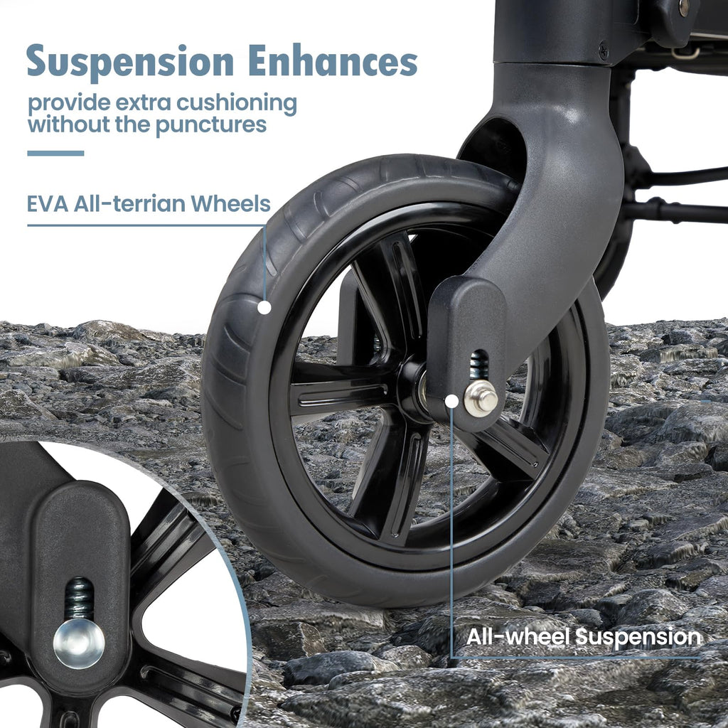 Foldable All-Terrain Double Wagon Stroller with Canopy I34520