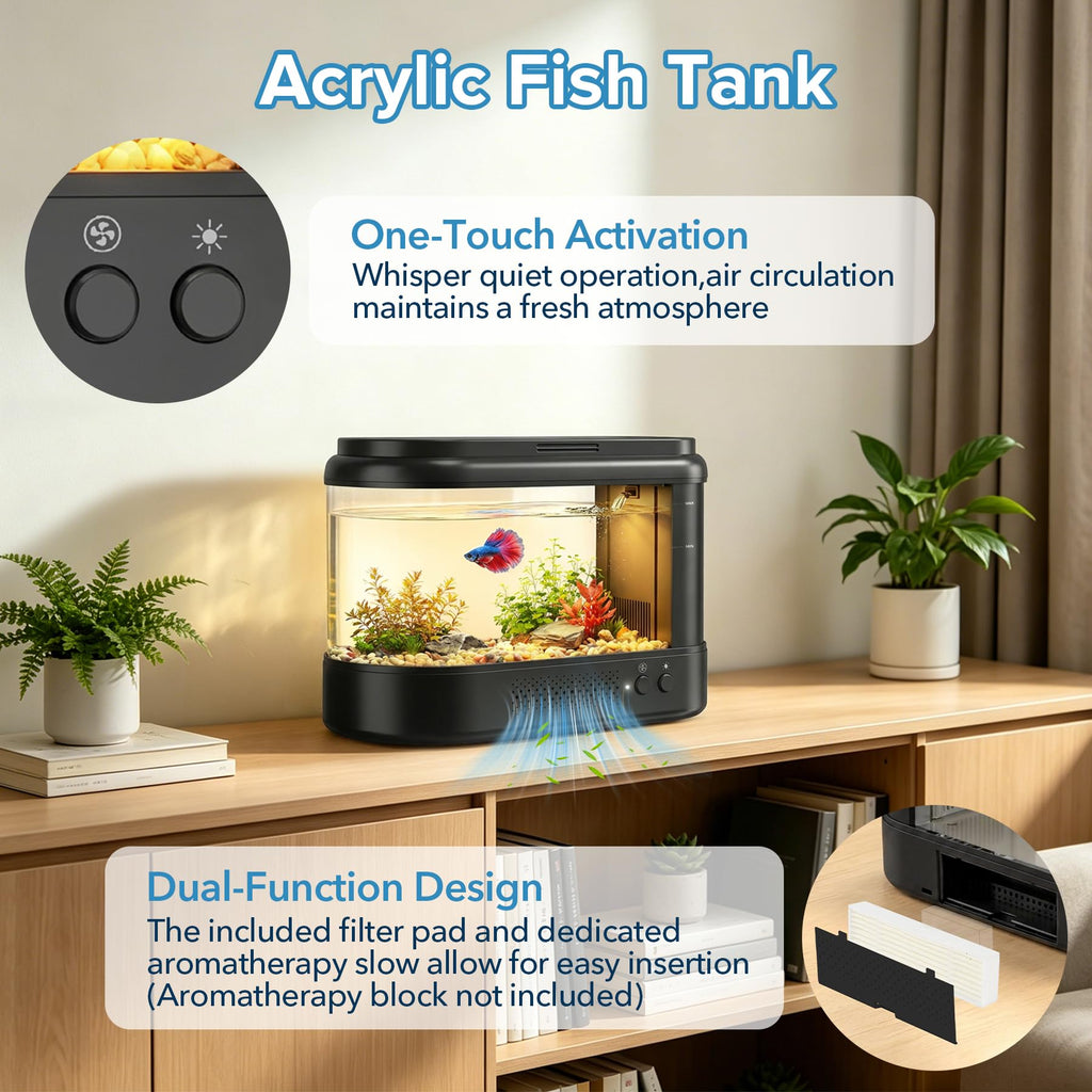 Black 1 Gallon Acrylic Aquarium Kit V74144