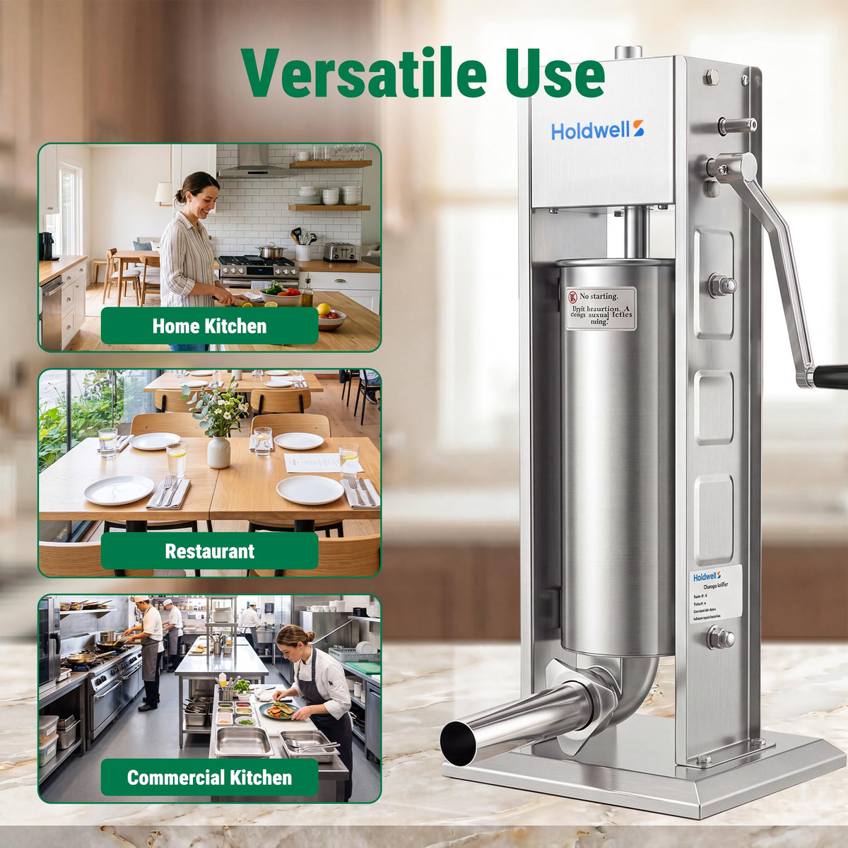 7L Stainless Steel Vertical Sausage Stuffer Q80008