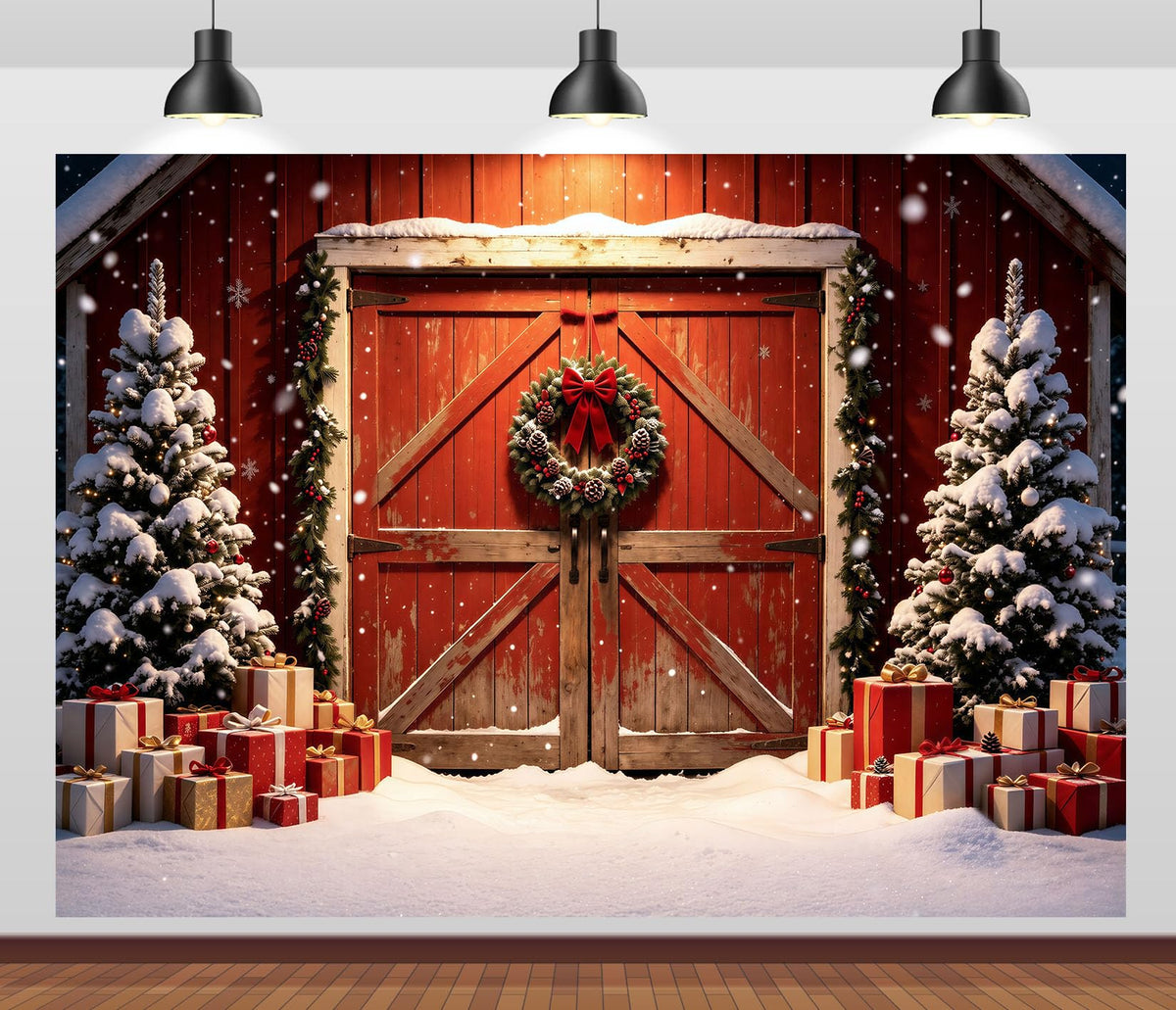 12x10ft Fabric Christmas Backdrop M7688