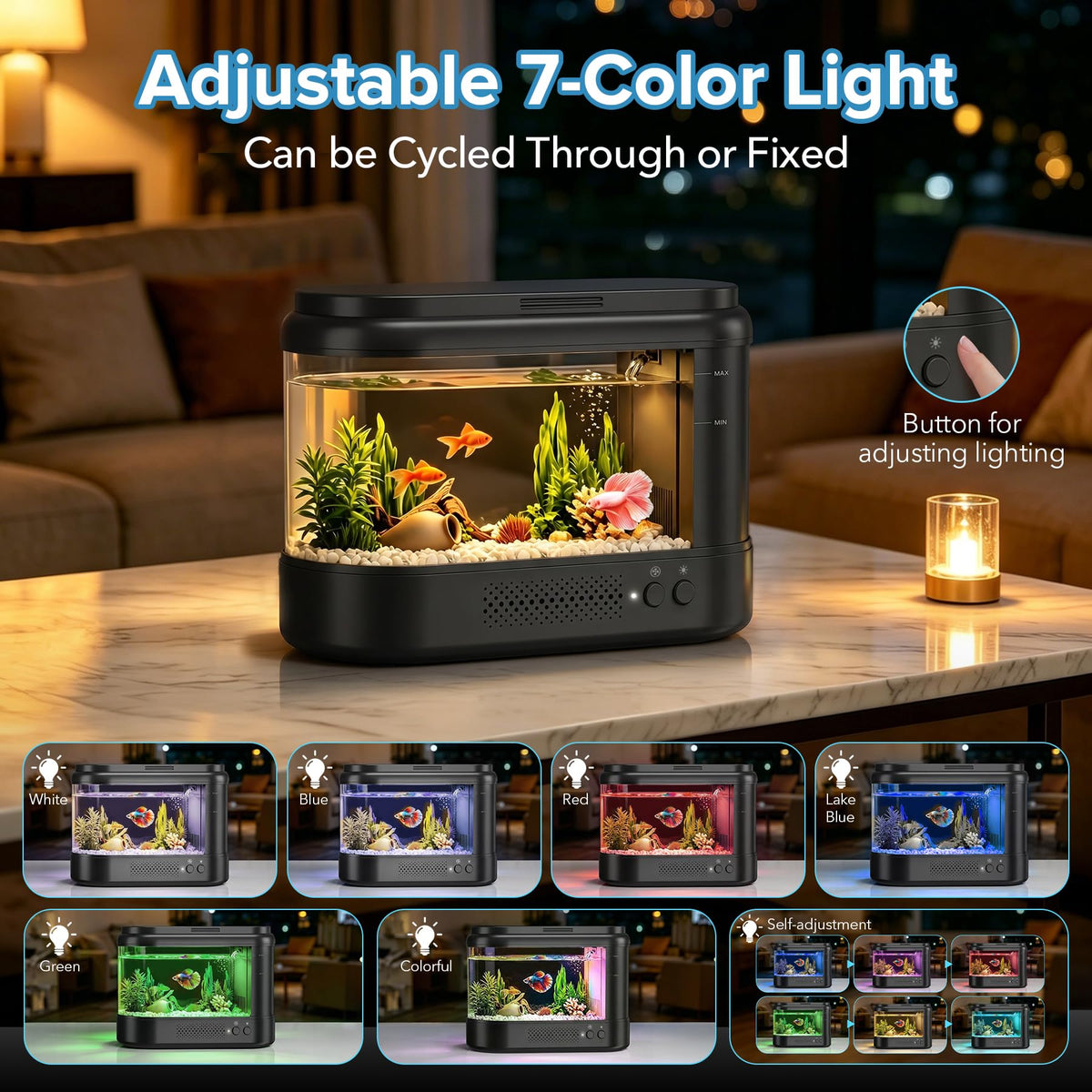 Black 1 Gallon Acrylic Aquarium Kit V74144