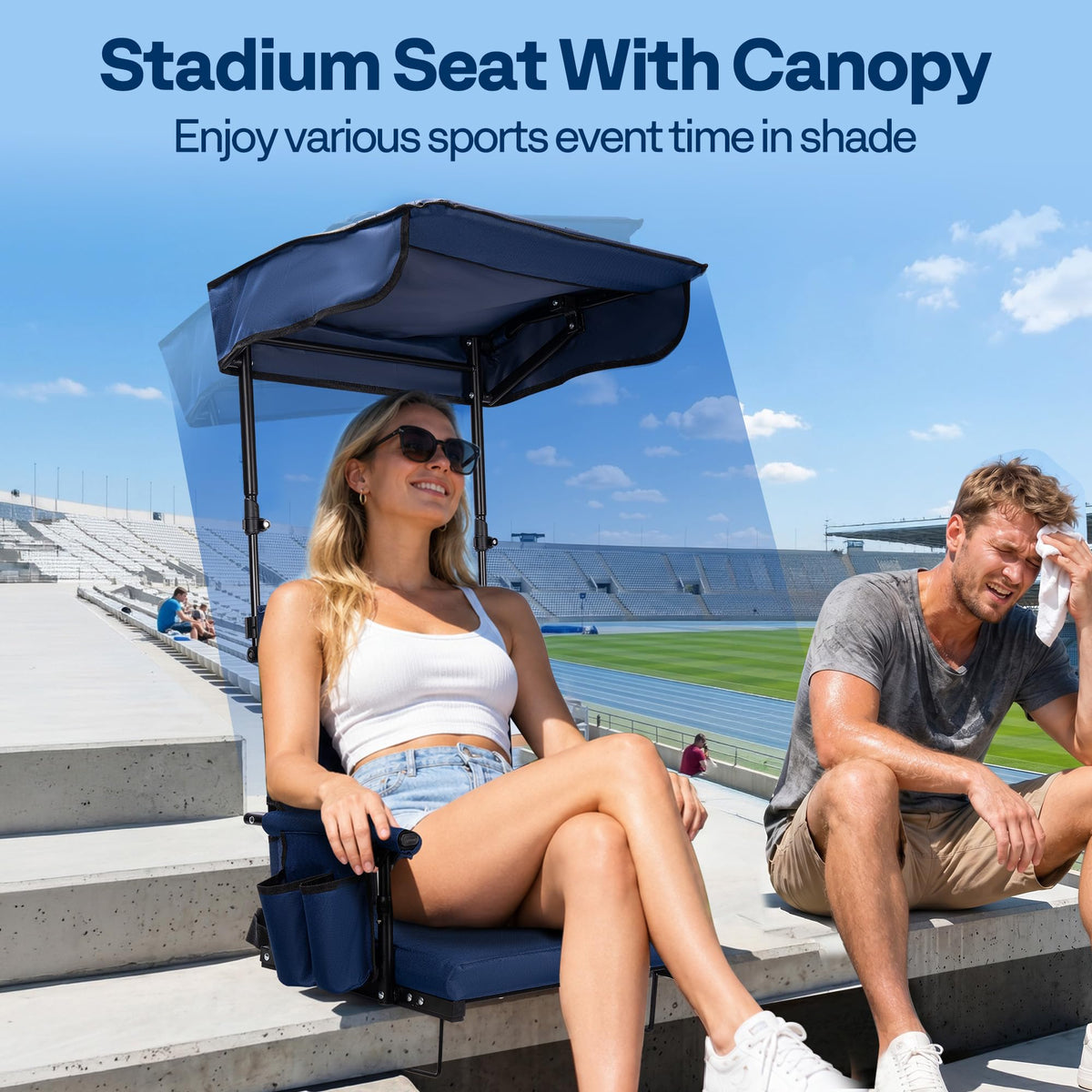 Stadium Seat with Sunshade Canopy and Back Support N6899