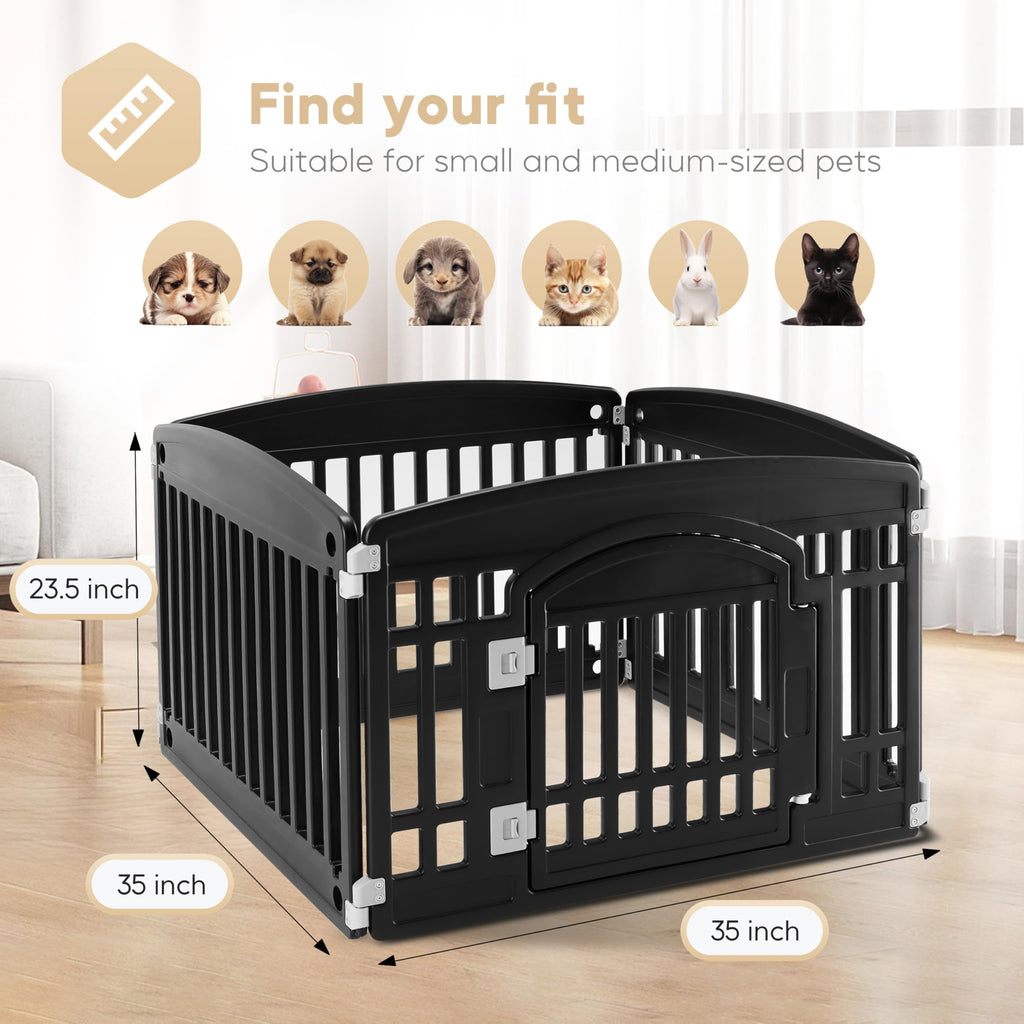 24" 4-Panel Black Dog Playpen G1195