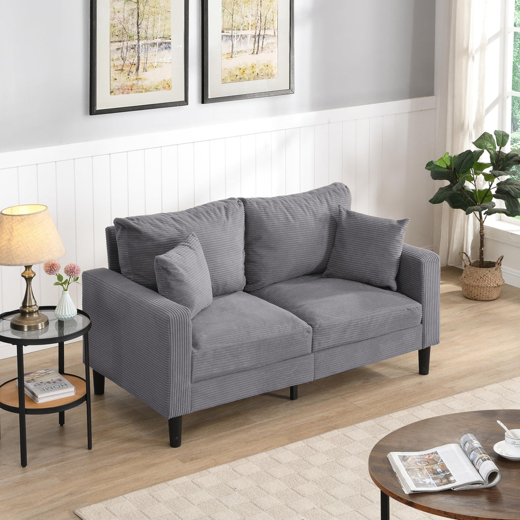 Light Gray 2-Seat Upholstered Loveseat Sofa A767846