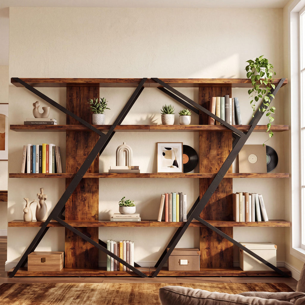 5-Tier Wood and Metal Bookcase Y751074