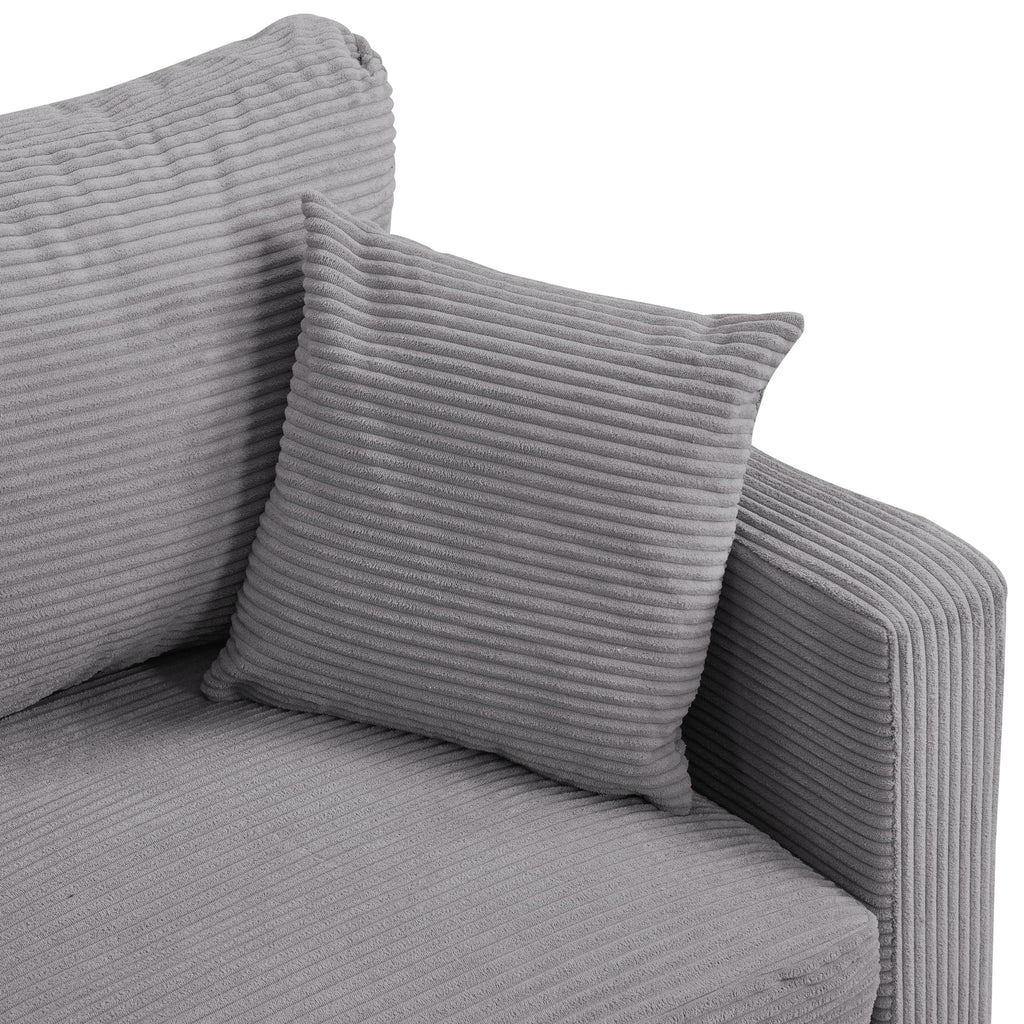 Light Gray 2-Seat Upholstered Loveseat Sofa A767846